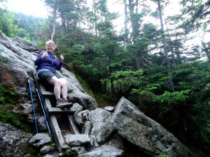 Sliding down the mountain on the Ammonoosuc Ravine Trail